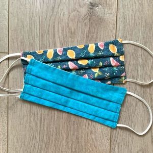 🆕 Handmade Set 2 blue fruits adult face mask